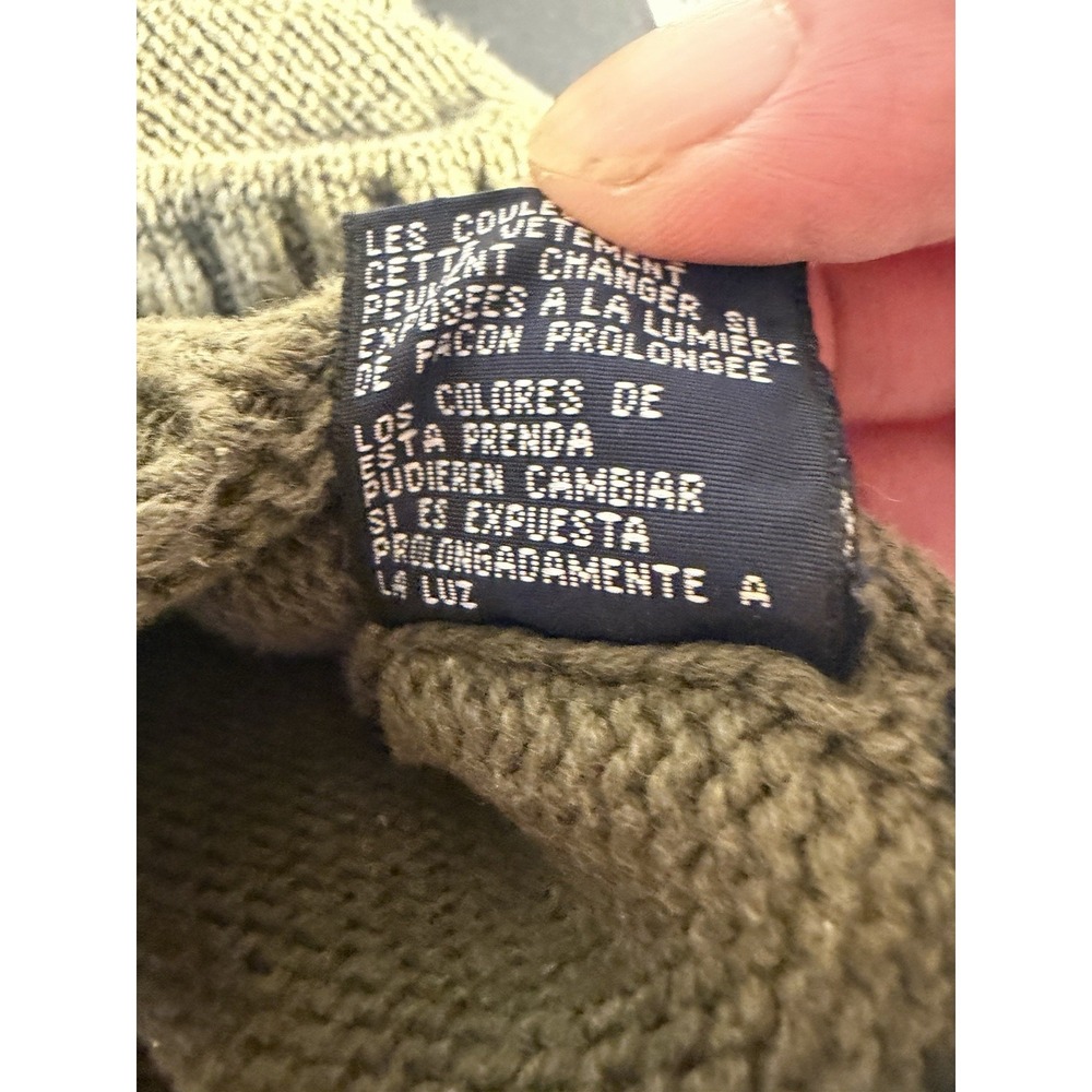 Tommy Hilfiger Mens L Green Knit Crewneck Pullover Sweater Logo Crest DM#20781 - Picture 10 of 16